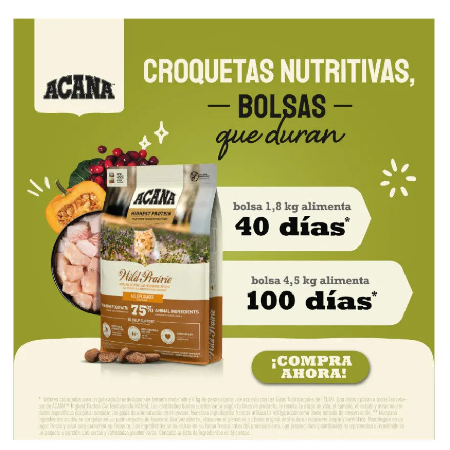 Acana HP Grasslands ração para gatos e gatinhos
