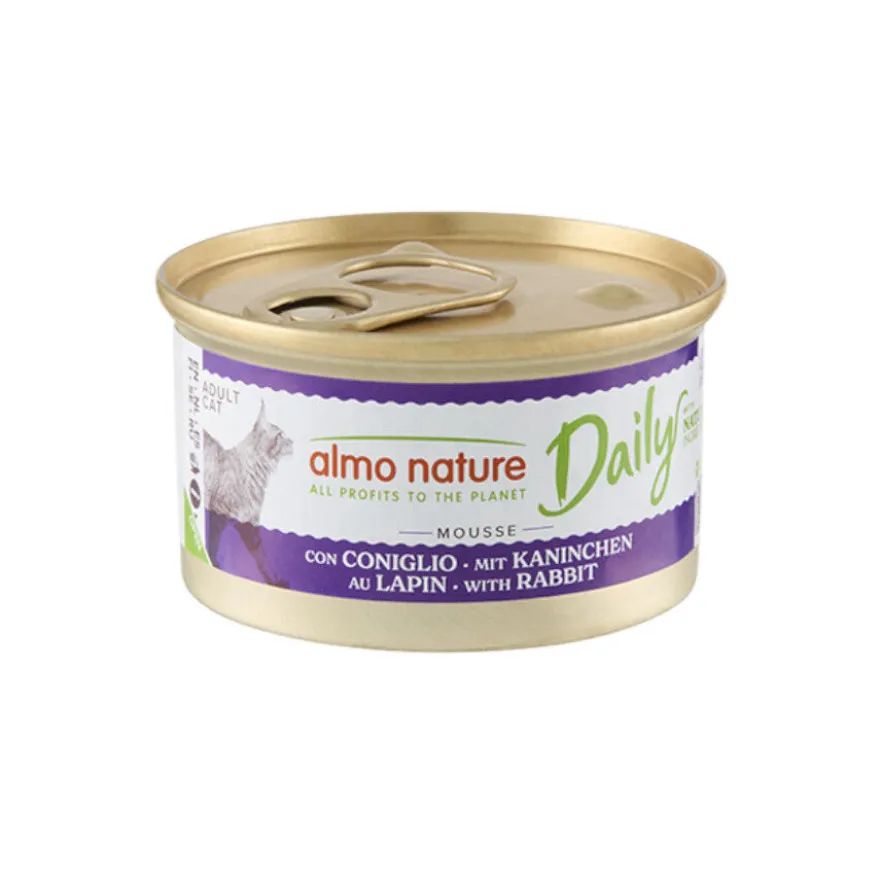 Almo Nature Adult Daily Mousse de Coelho lata para gatos