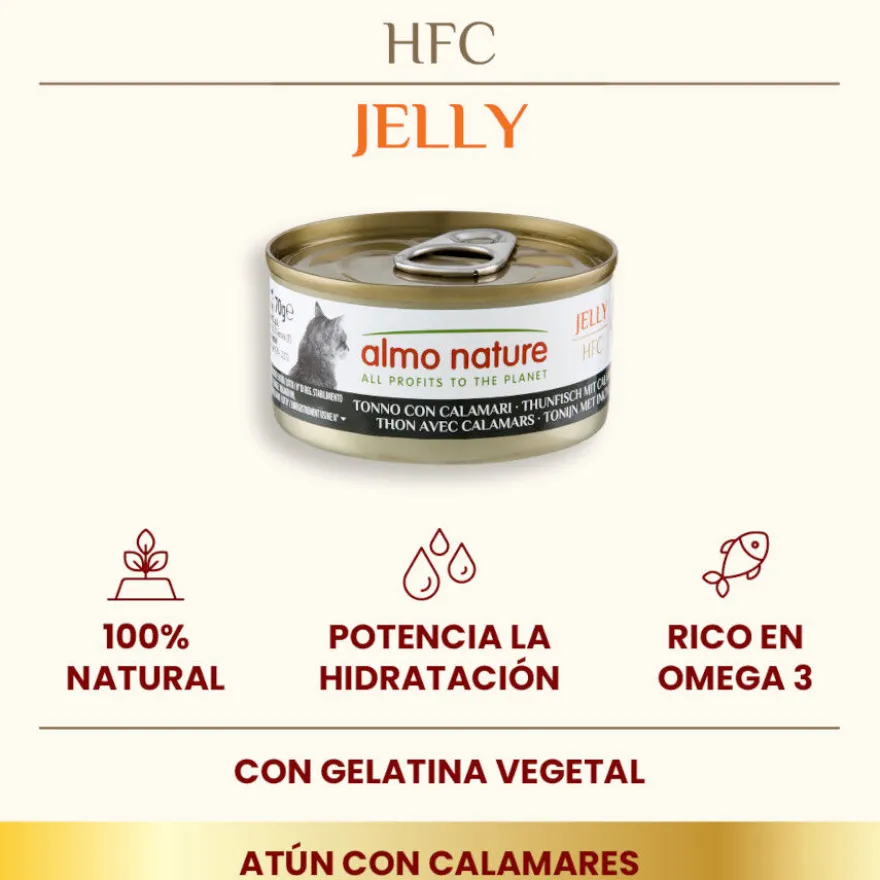 Almo Nature HFC Atum e Lula em Geleia para gatos