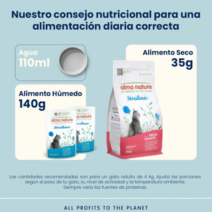 Almo Nature Sterilised Bacalhau e Frango saquetas para gatos - Multipack 6