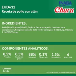 Churu Snack Cremoso Receita de Frango com Atum para cães – Multipack 12