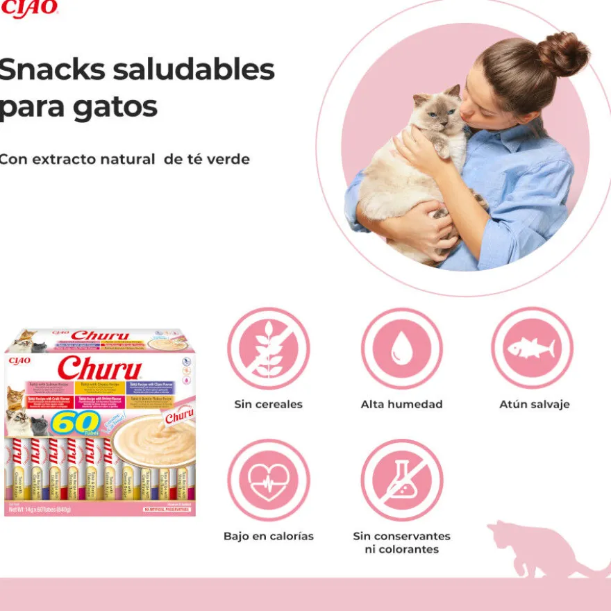 Churu Snack Líquido Variedades de Atum para Gatos