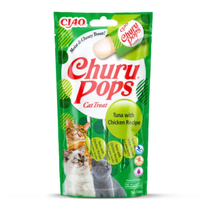 Churu Sticks Pops de Atum e Frango para gatos - Multipack 12