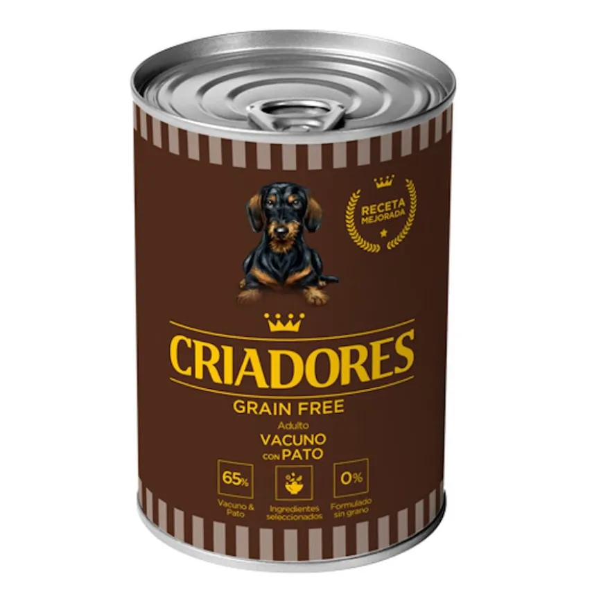 Criadores Adulto Grain Free Vitela e Pato em lata para cães