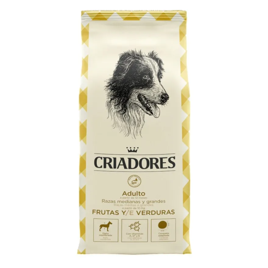 Criadores Frutas e Legumes ração para cães raças médias e grandes