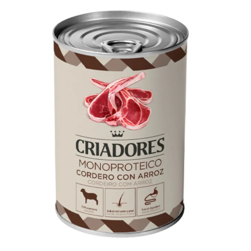 Criadores Monoproteico Cordeiro e Arroz em lata para cães