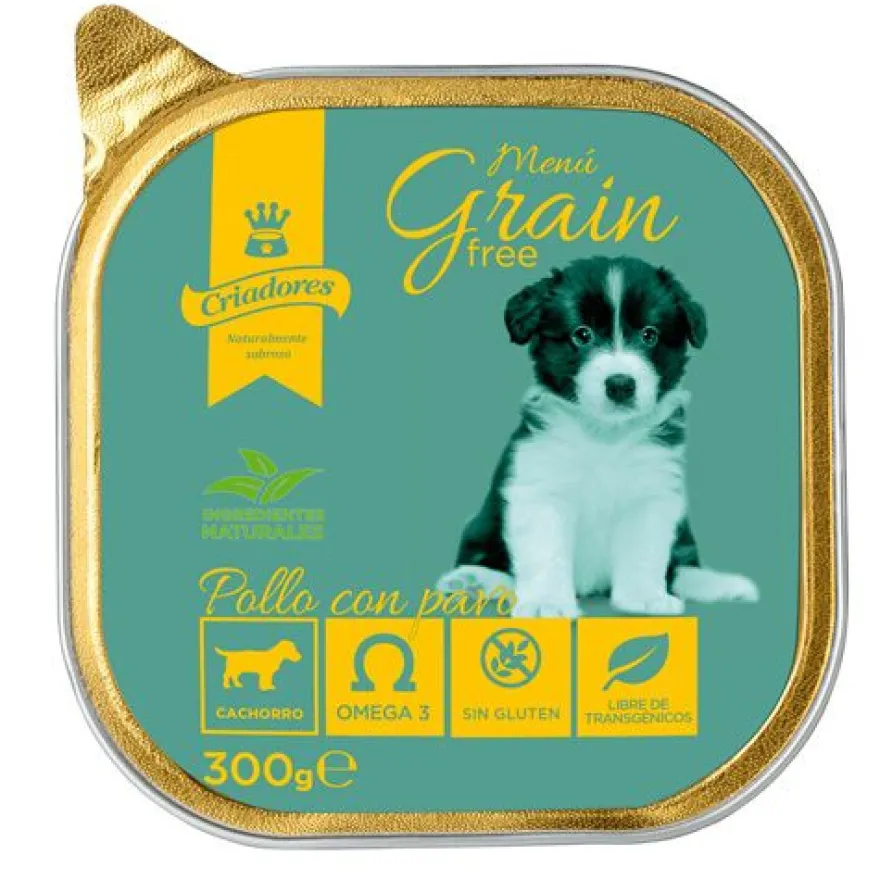 Criadores Puppy Menú Grain Free Frango e Peru terrina para cães