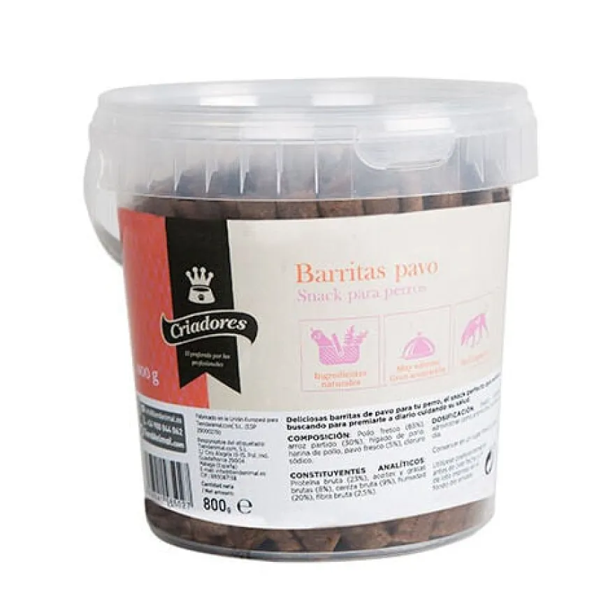 Criadores snack barritas com peru para cães