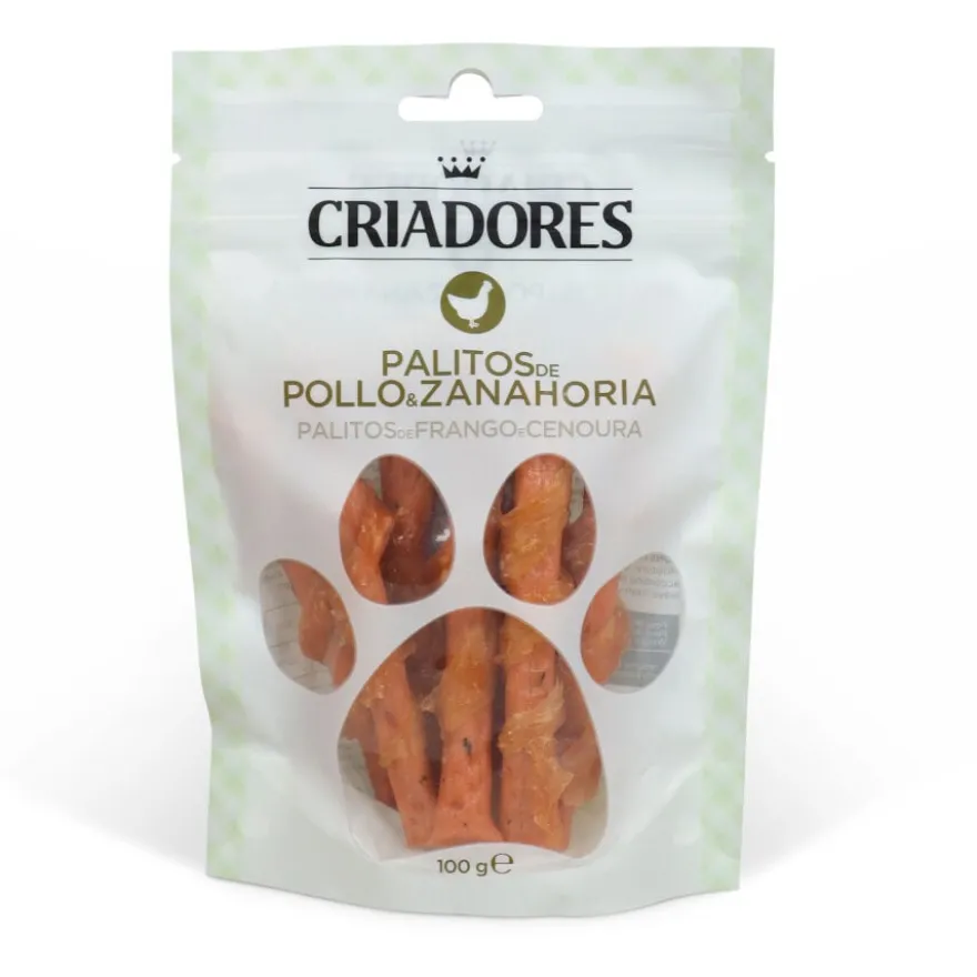 Criadores Sticks de Frango e Cenoura para cães