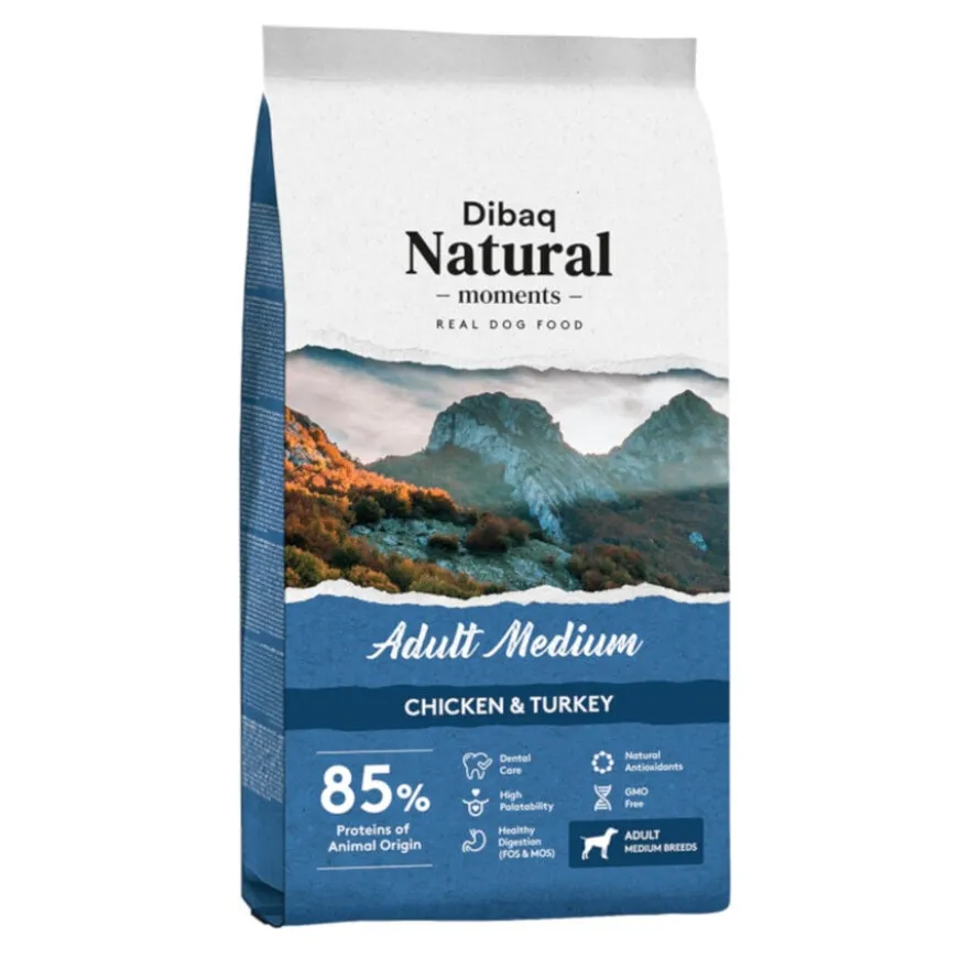 Dibaq Natural Moments Adult Medium Frango & Peru ração para cães