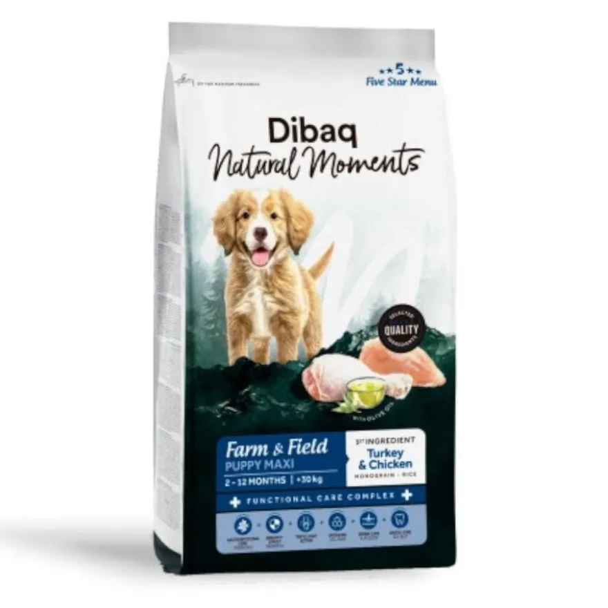 Dibaq Natural Moments Ração Maxi de Peru e Frango para cachorros