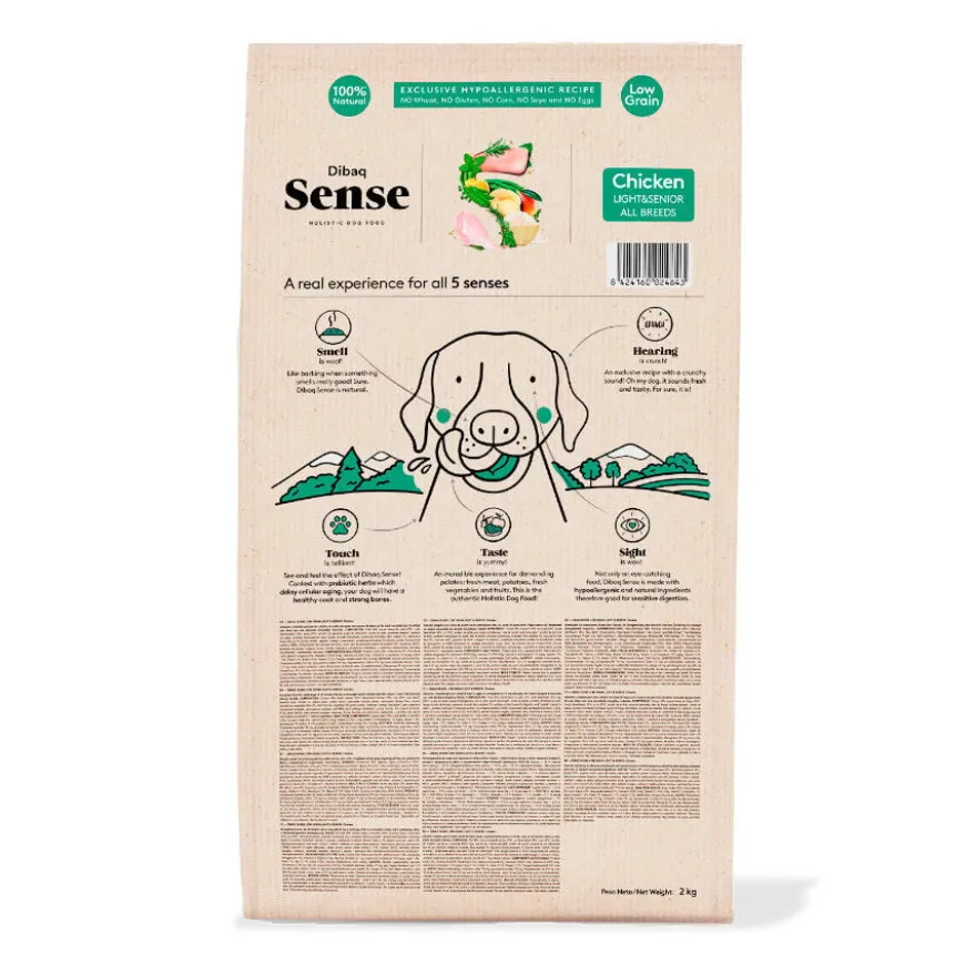 Dibaq Sense Low Grain Light & Senior Ração de Frango para cães