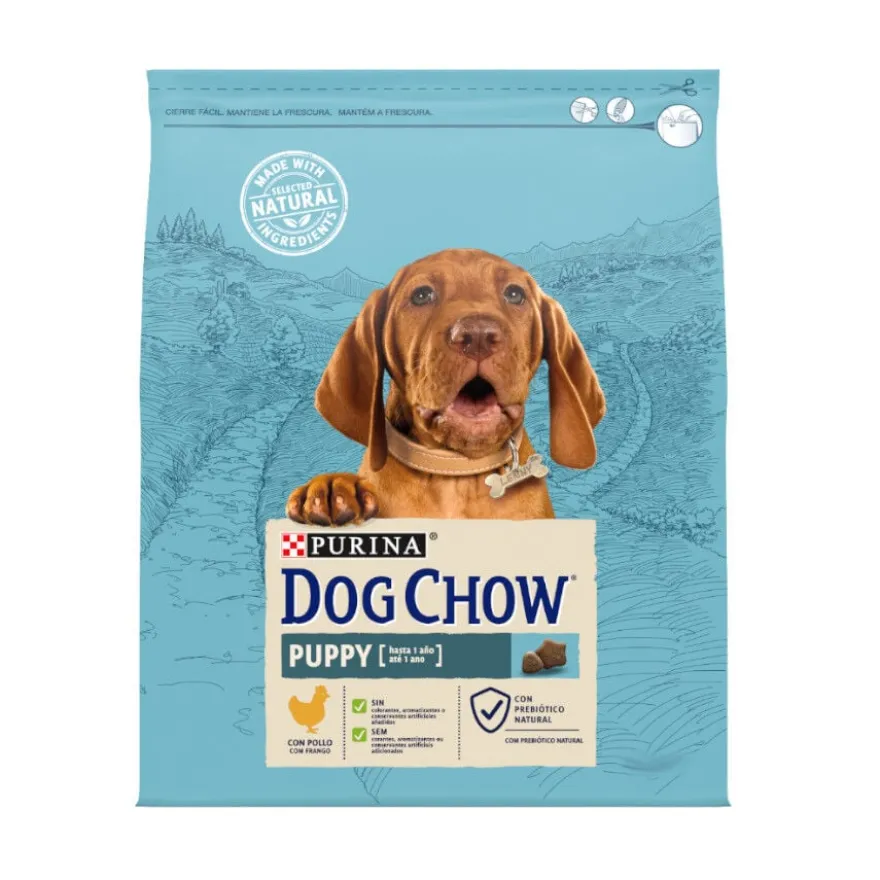 Dog Chow Puppy com frango ração para cães.