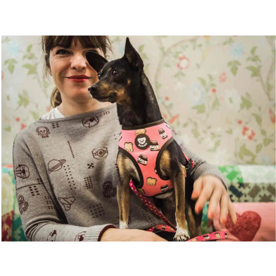 Dukier Dogtella Peitoral reversível com estampado de Nutella para cães