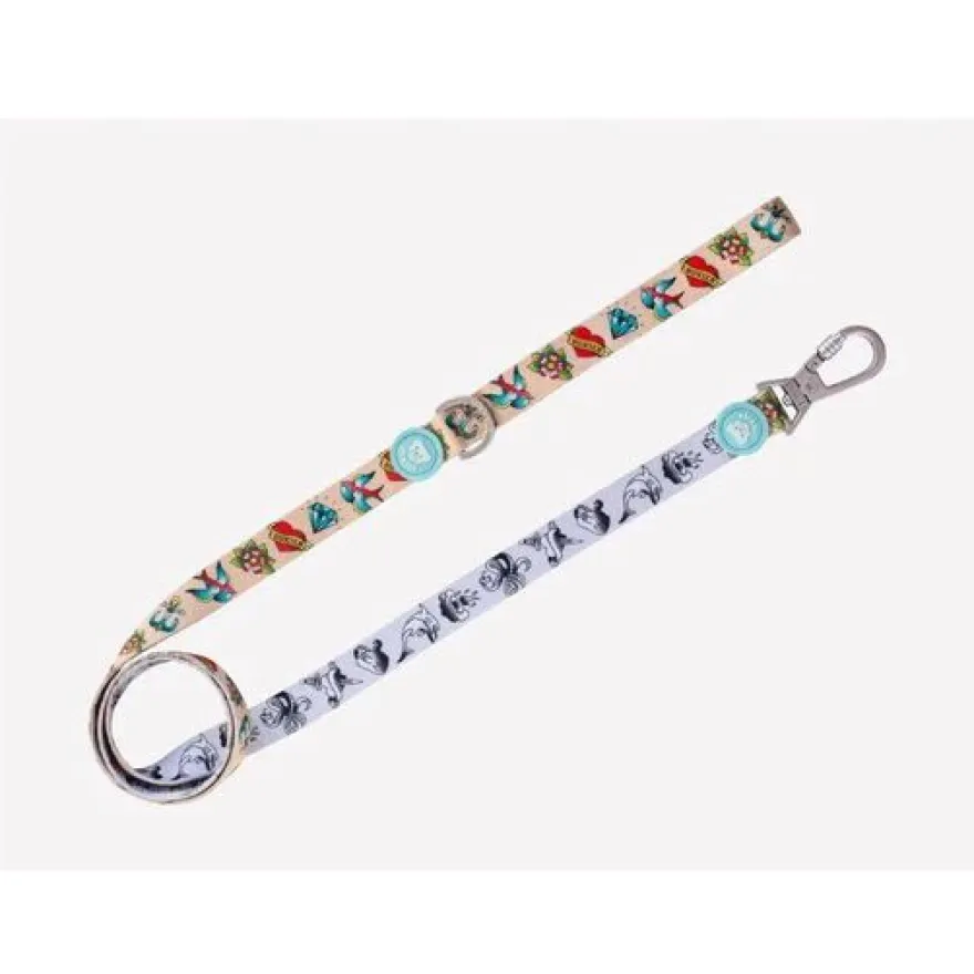 Dukier Trela com estampado de tatuagem para cães