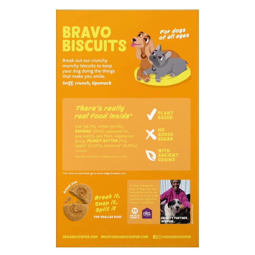 Edgard & Cooper Biscoitos de Banana e Manteiga de Amendoim para cães