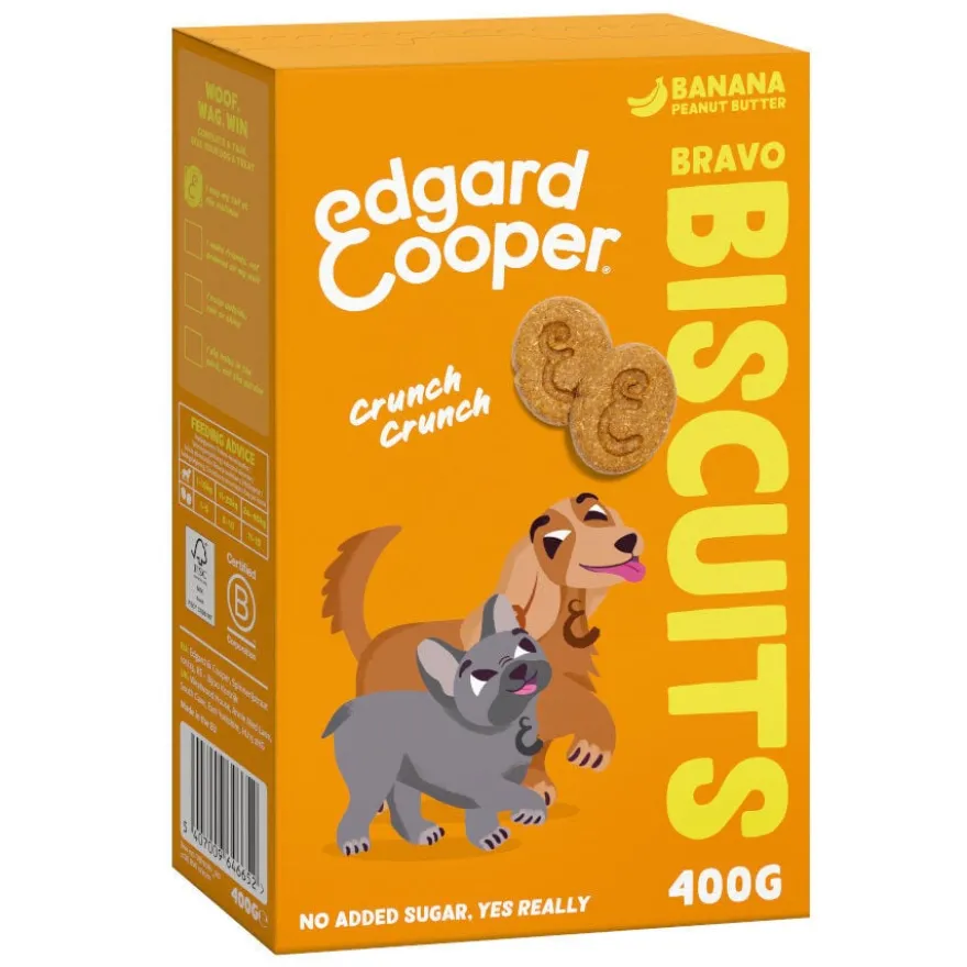 Edgard & Cooper Biscoitos de Banana e Manteiga de Amendoim para cães