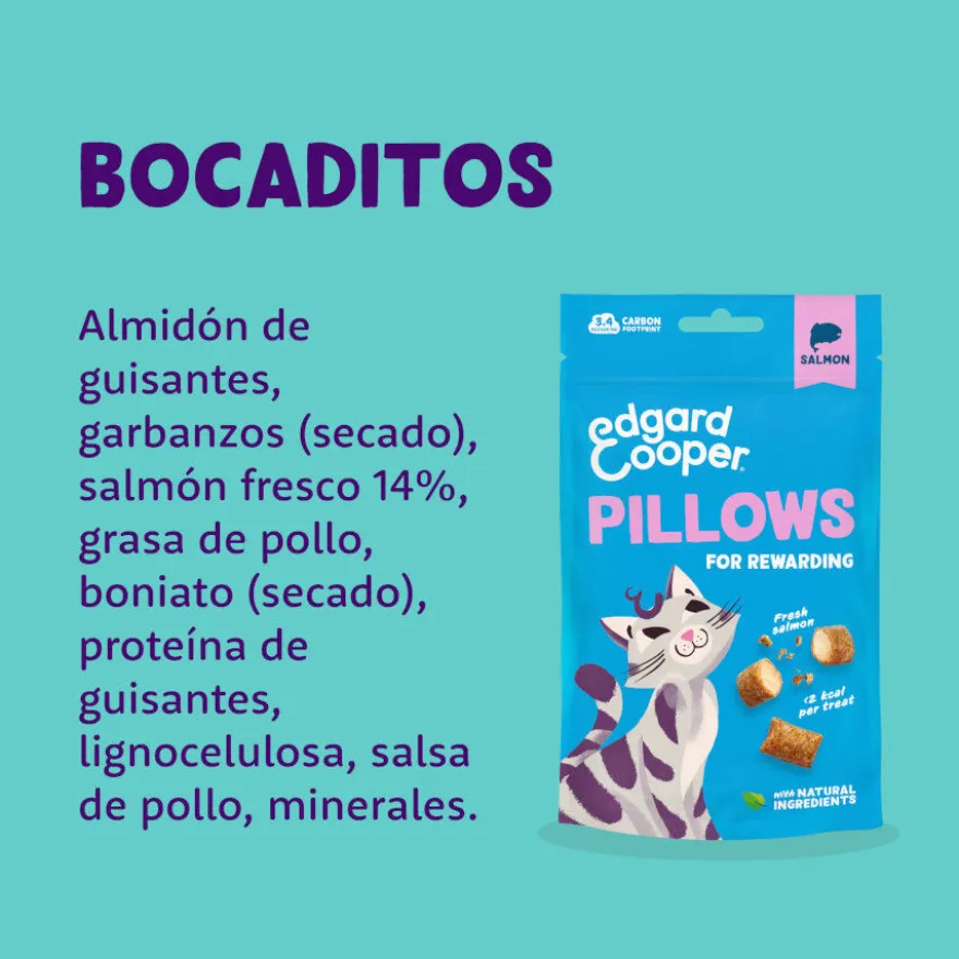 Edgard & Cooper Bocaditos Pillows de salmão para gatos