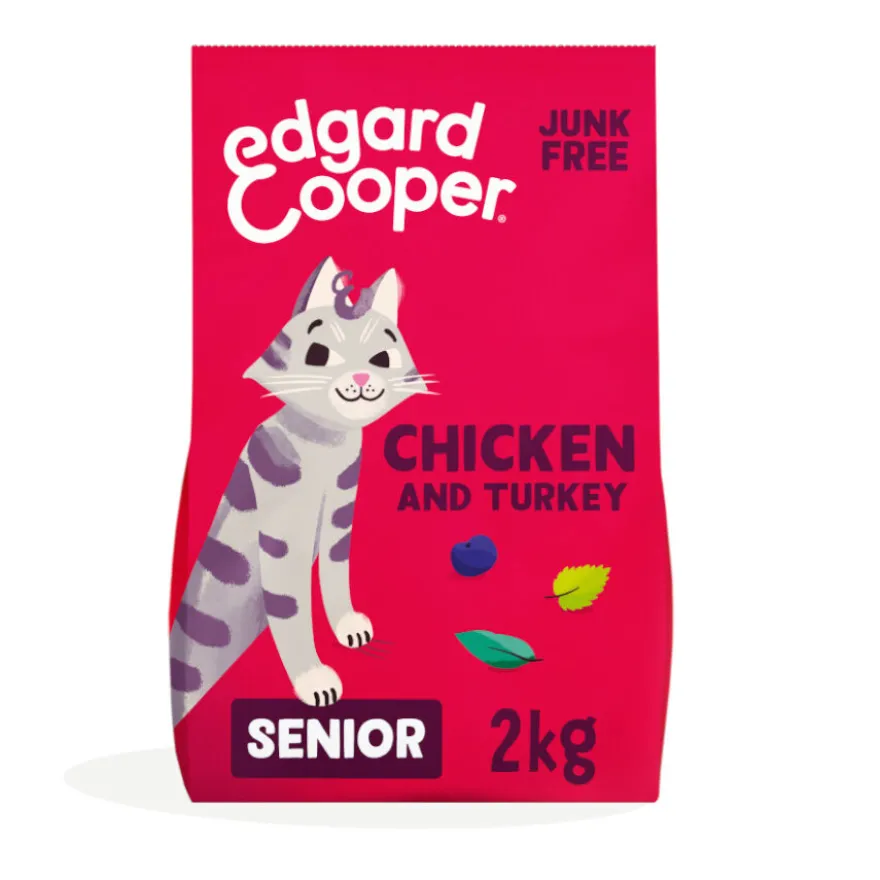 Edgard & Cooper Senior Frango e Peru ração para gatos
