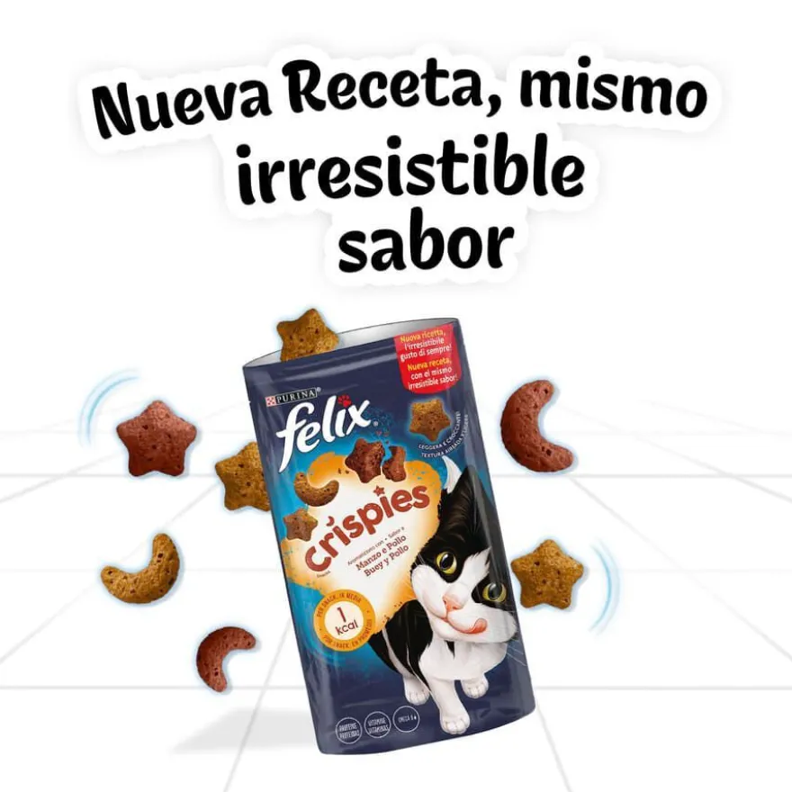 Felix Biscoitos Crispies Salmão e Truta para gatos
