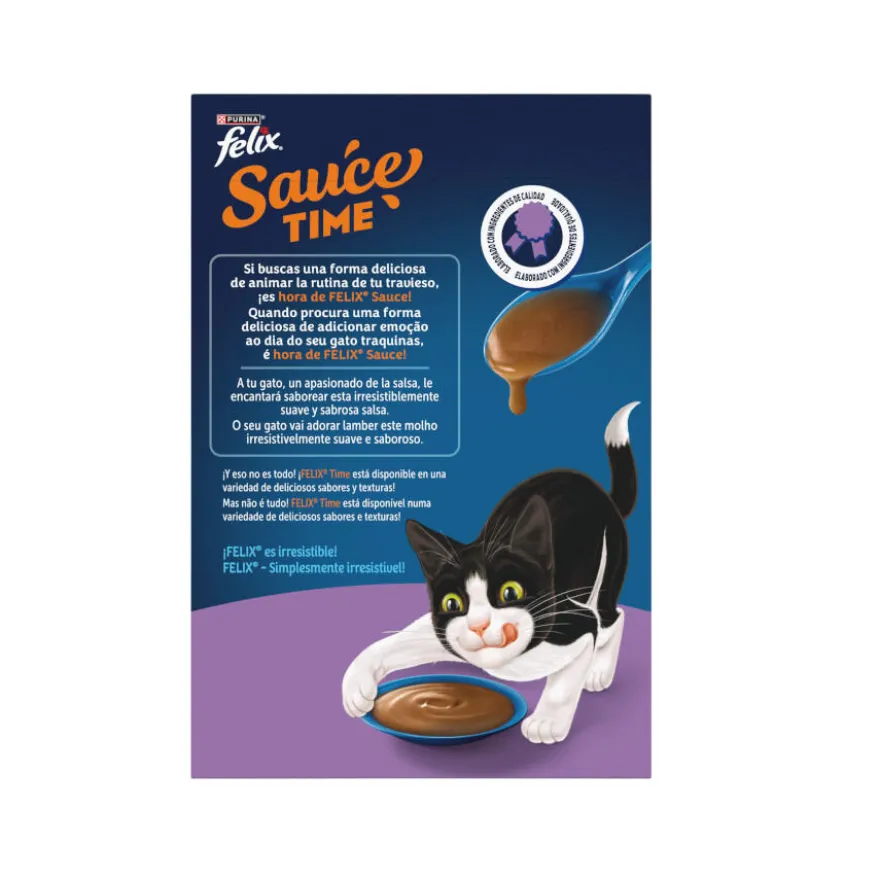 Felix Cat Molho de frango e salmão para gatos