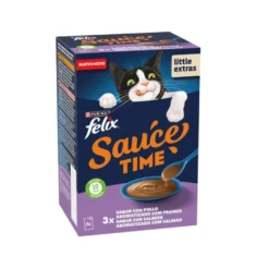 Felix Cat Molho de frango e salmão para gatos