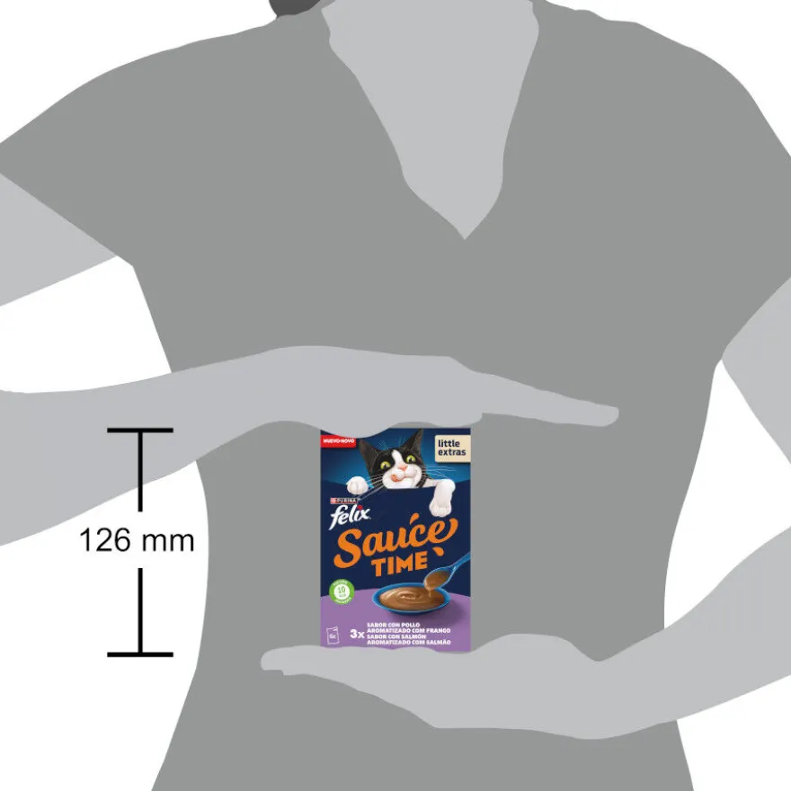 Felix Cat Molho de frango e salmão para gatos