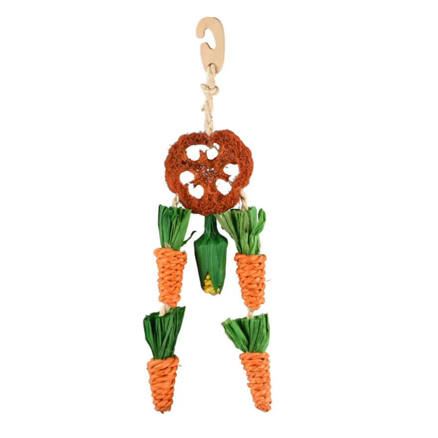 Flamingo Legou Roda com Corda e Cenoura Brinquedo suspenso para roedores