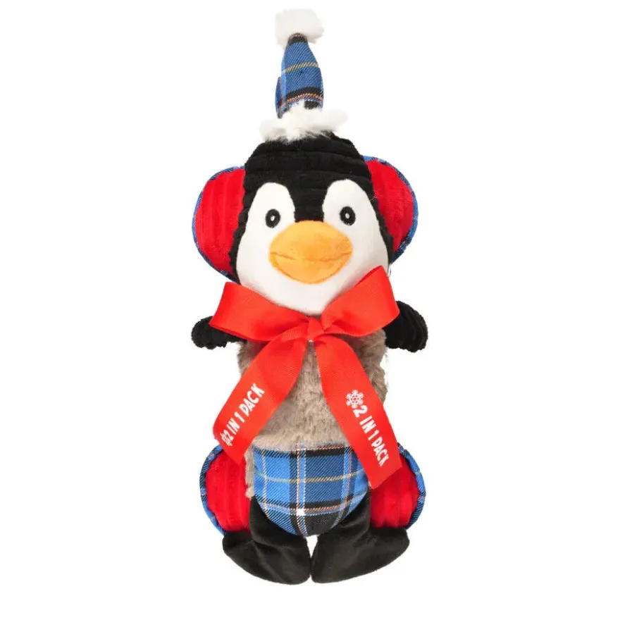 Flamingo Natal Pinguim e Osso de peluche para cães