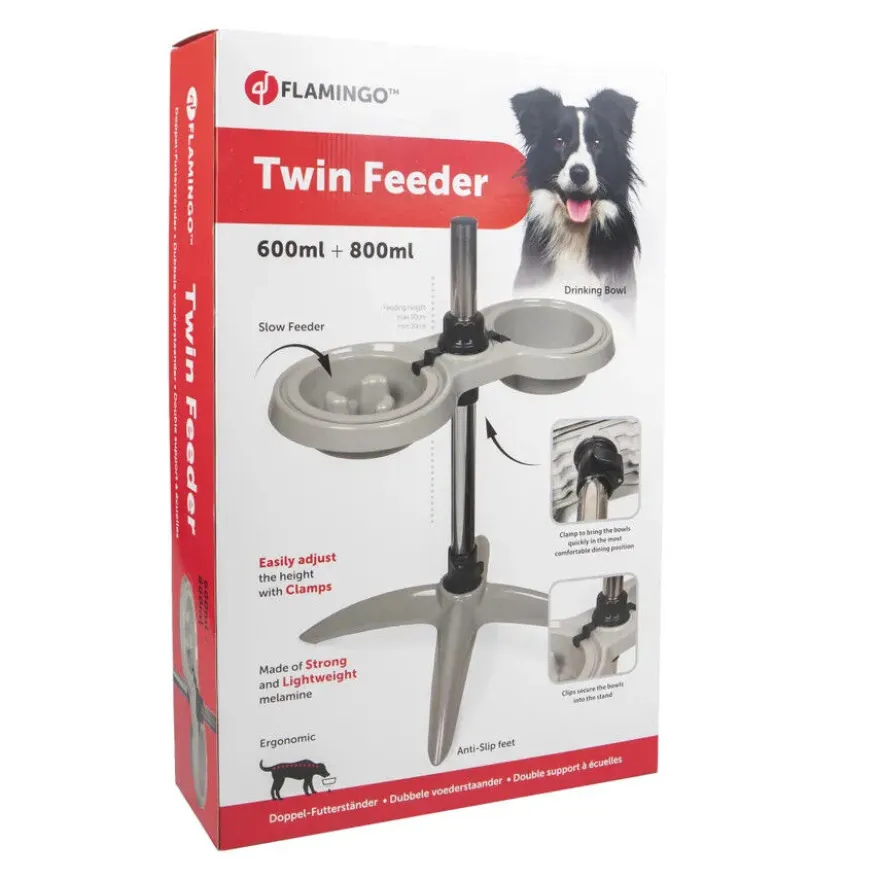 Flamingo Suvi Comedouro e Bebedouro com suporte para cães