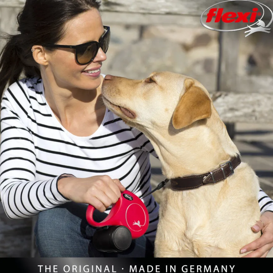 Flexi New Classic Trela extensível de fita preta para cães