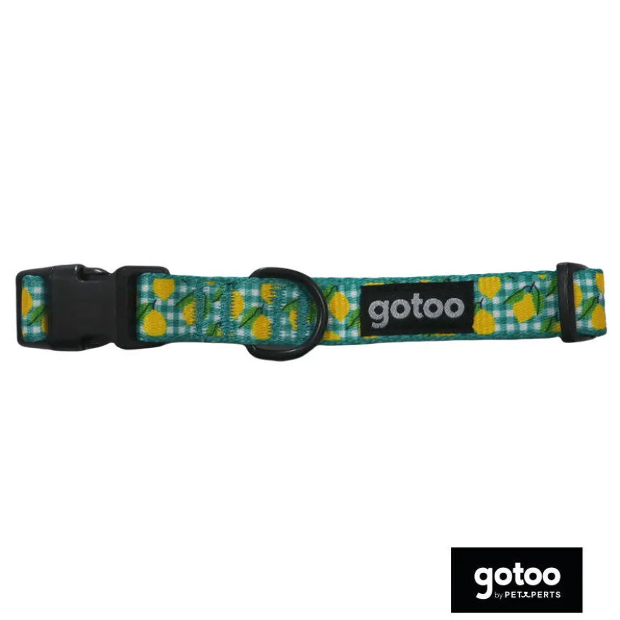 Gotoo Coleira estampada amarela para cães