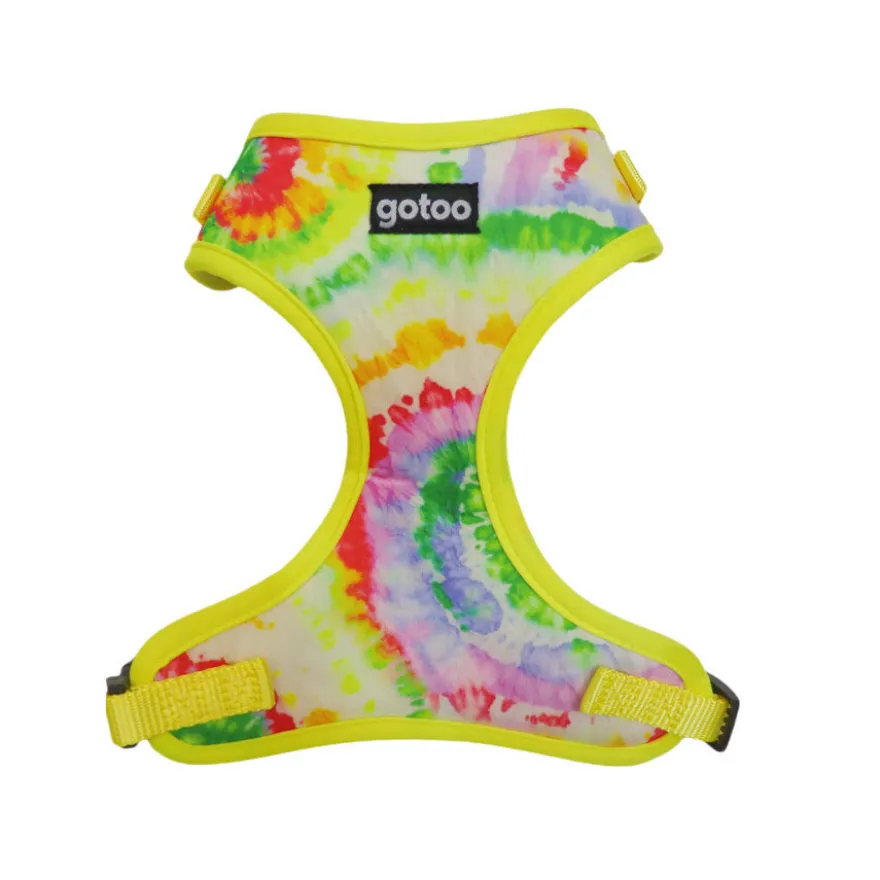 Gotoo Peitoral ajustável estampado tie-dye amarelo para cão