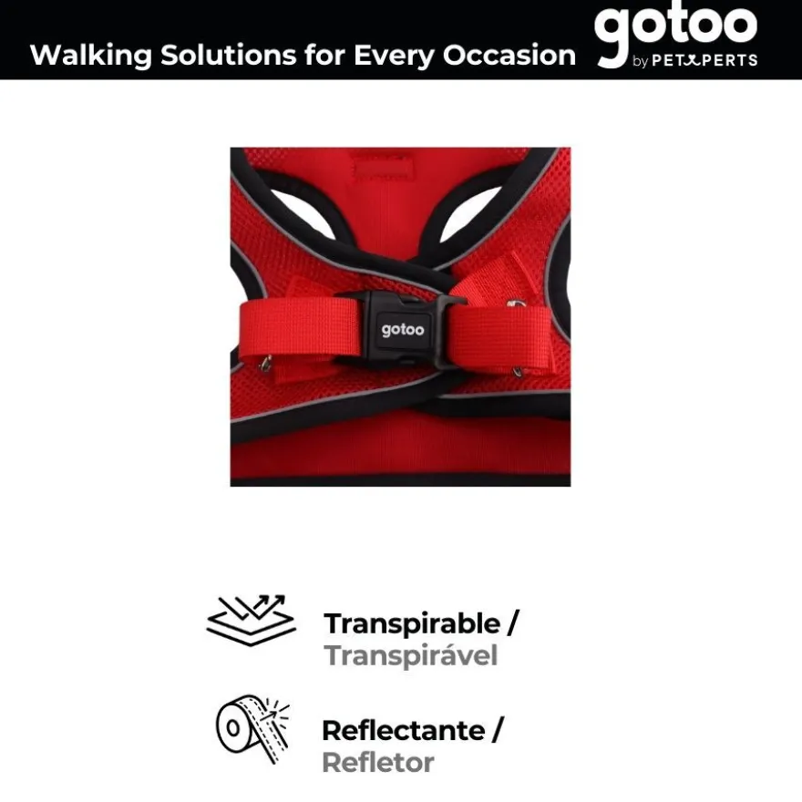 Gotoo Peitoral mesh vermelho refletor para cães