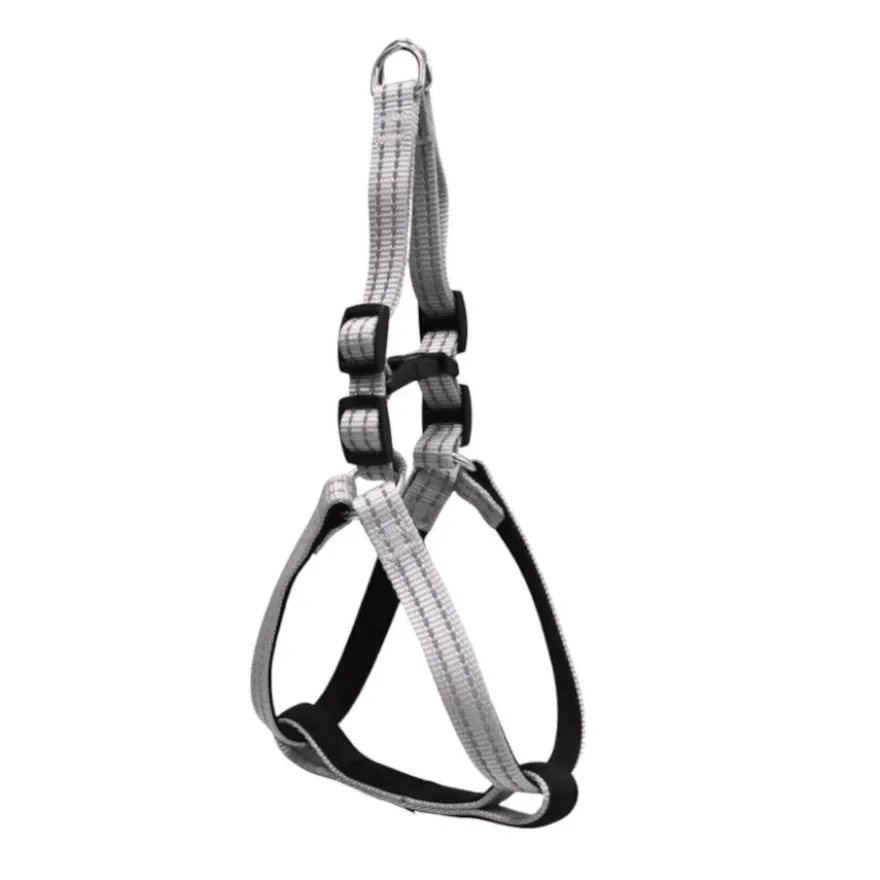 Gotoo Peitoral nylon cinza reflexivo para cães