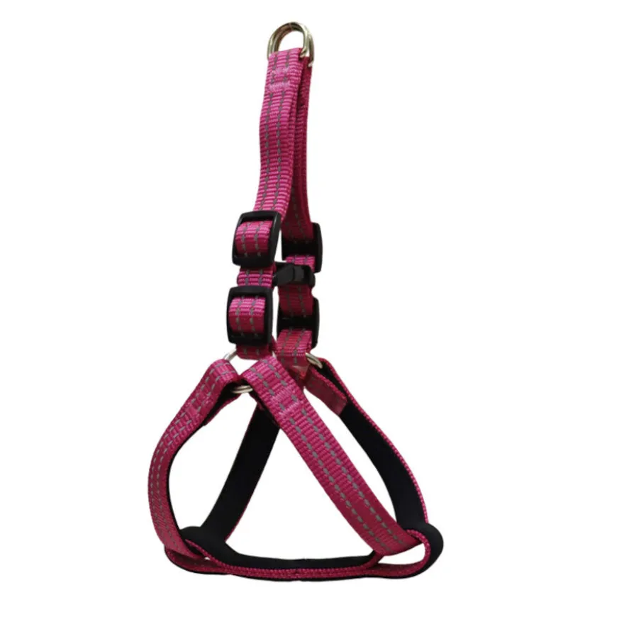 Gotoo Peitoral rosa de nylon reflexivo para cães