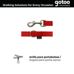 Gotoo Trela de nylon vermelha para cães