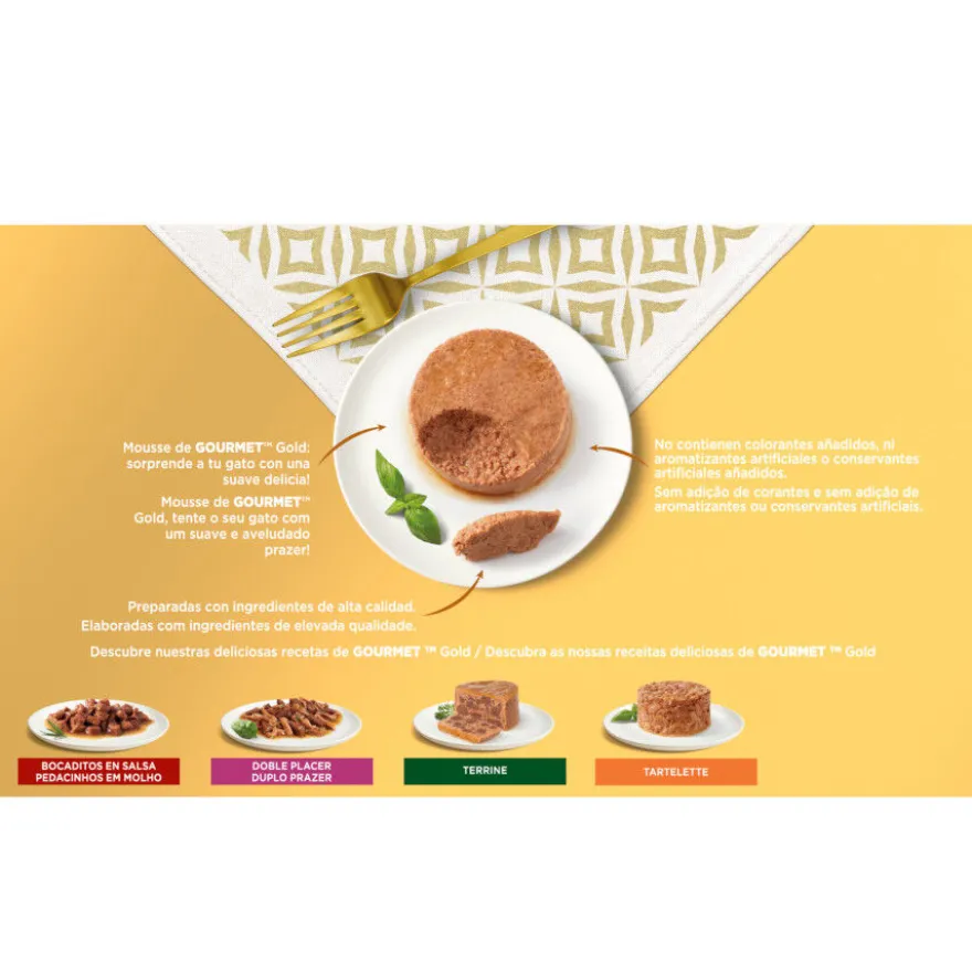 Gourmet Mousse Pack variado em lata para gatos