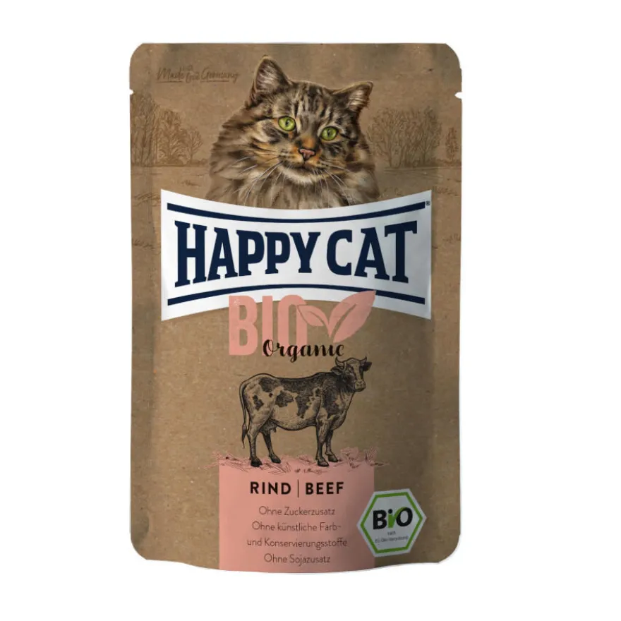 Happy Cat Bio Saqueta com carne em molho para gatos