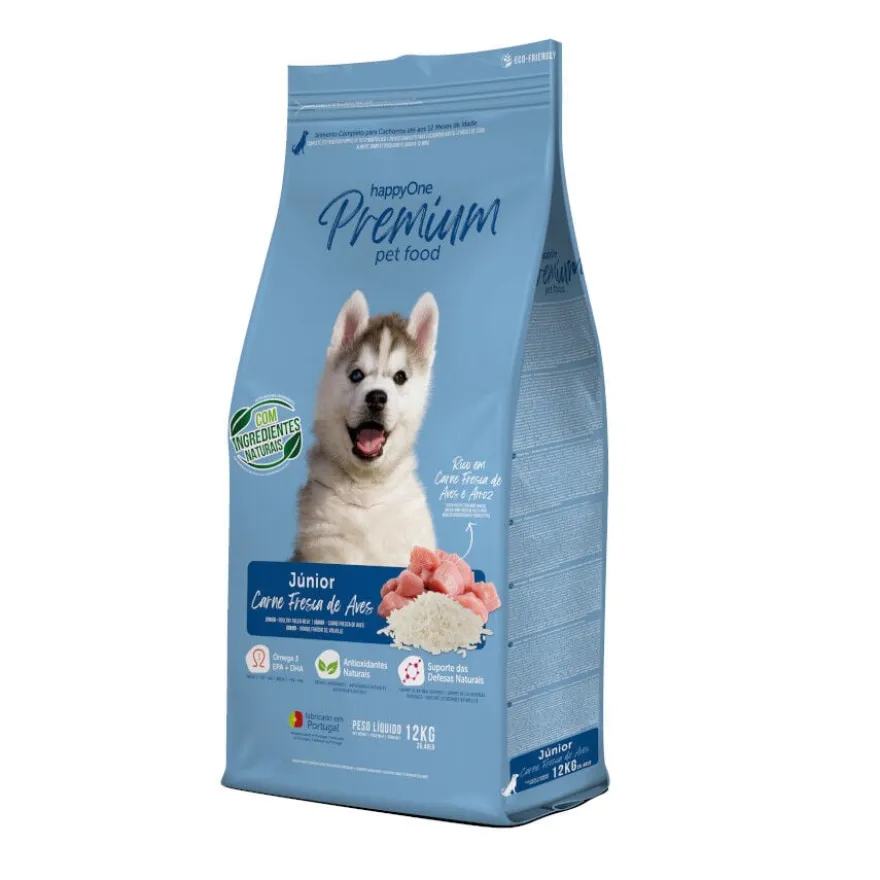 happyOne Premium Júnior ração de carne fresca de aves para cães