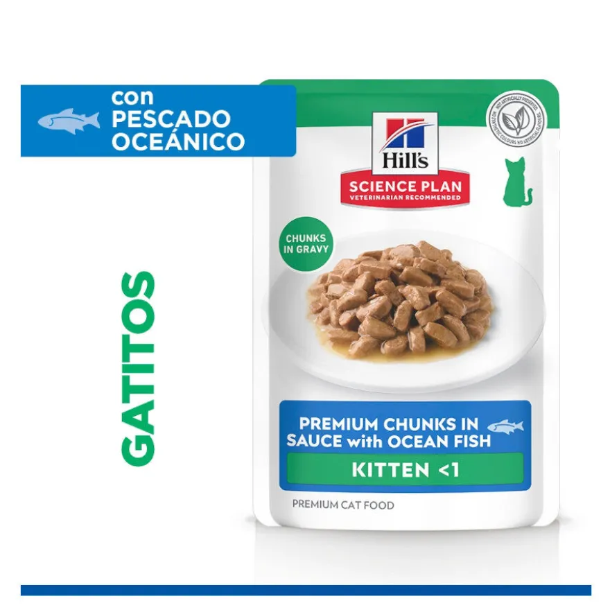 Hill's Kitten Science Plan Peixe Azul saqueta em molho