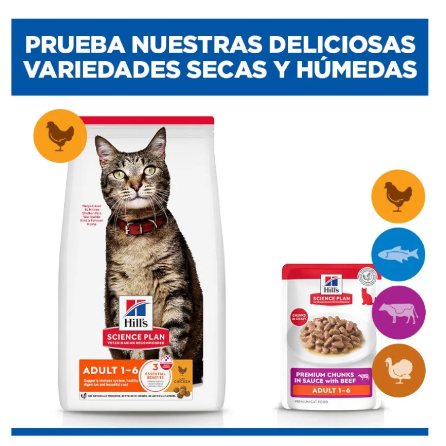 Hill's Science Plan Adult Comida húmida de vitela em saqueta para gatos
