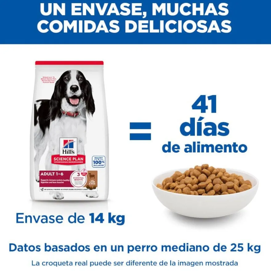 Hill's Science Plan Adult Medium Ração de cordeiro e arroz para cães de raças médias