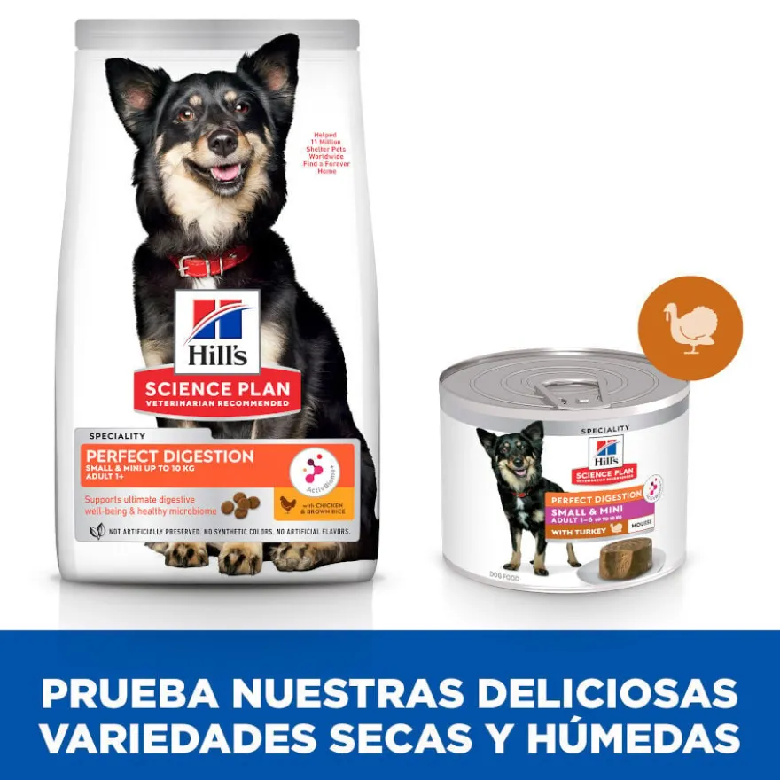 Hill's Science Plan Adult Small y Mini Perfect Digestion Mousse de Peru em lata para cães