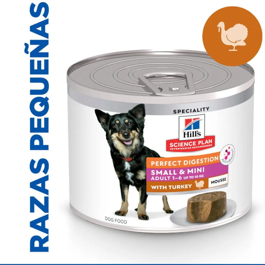 Hill's Science Plan Adult Small y Mini Perfect Digestion Mousse de Peru em lata para cães