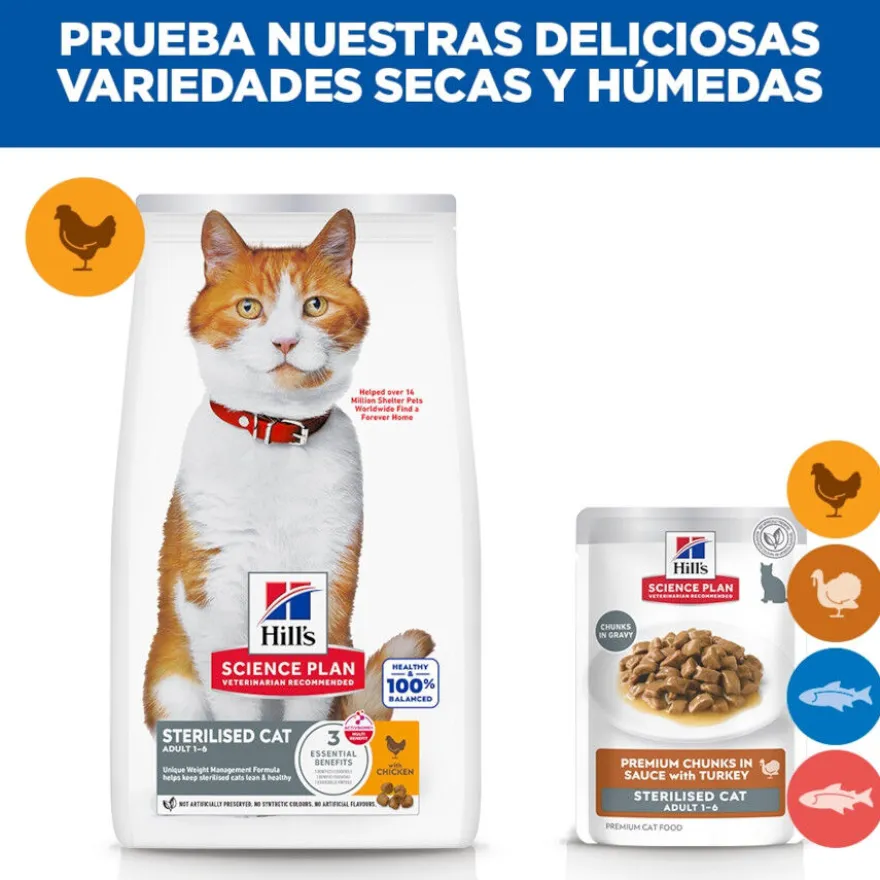 Hill's Science Plan Sterilised Young Adult Peru em Molho saquetas para gatos