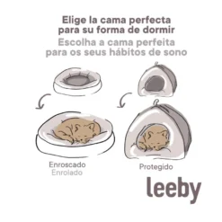 Leeby Alcofa Cinzenta e Branca com Brinquedo para gatos