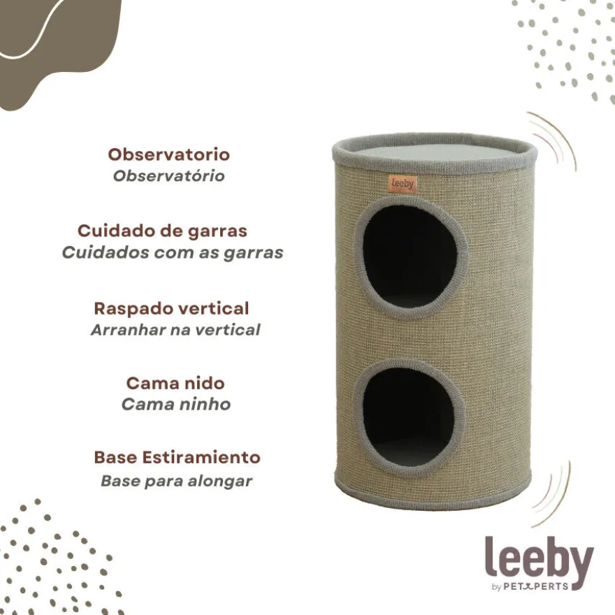 Leeby BonBon barril arranhador com cama nido para gatos