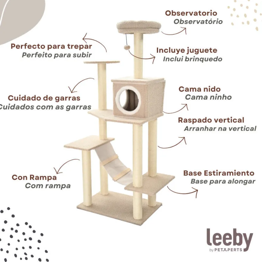 Leeby Boucle Collection árvore arranhadora com parque para gatos