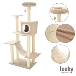 Leeby Boucle Collection árvore arranhadora com parque para gatos